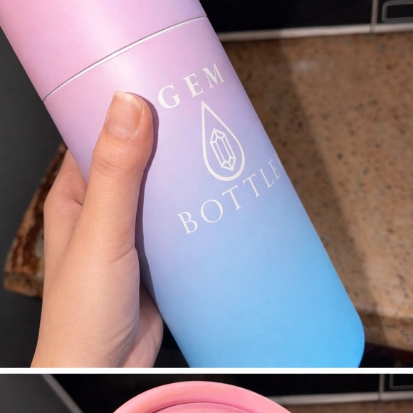 Amethyst Crystal Infused Water Bottle - Pink & Purple - Picture 2 of 7